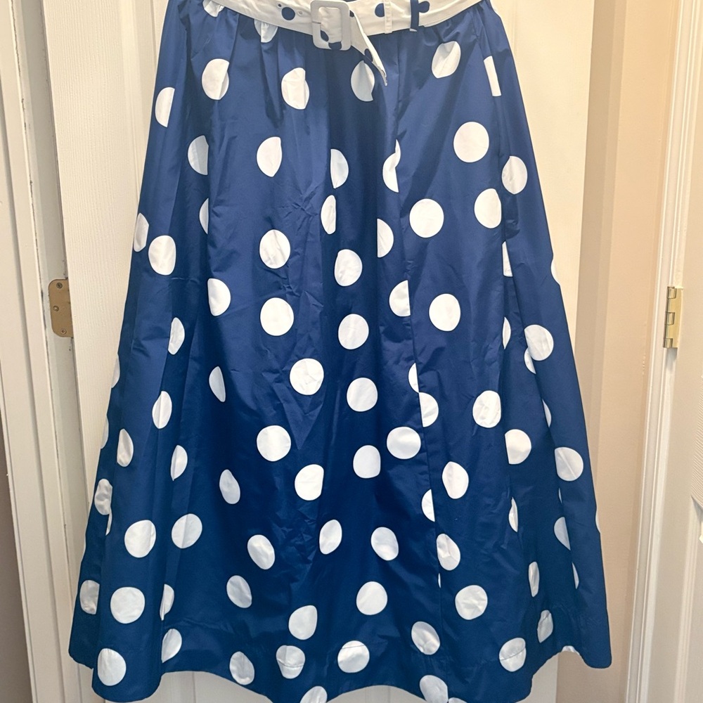 J. Crew Blue A-Line Tiered Midi Skirt